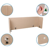 Cloison de table beige FLEXMIUT U avec clips de fixation et surface d'affichage de hjh OFFICE
