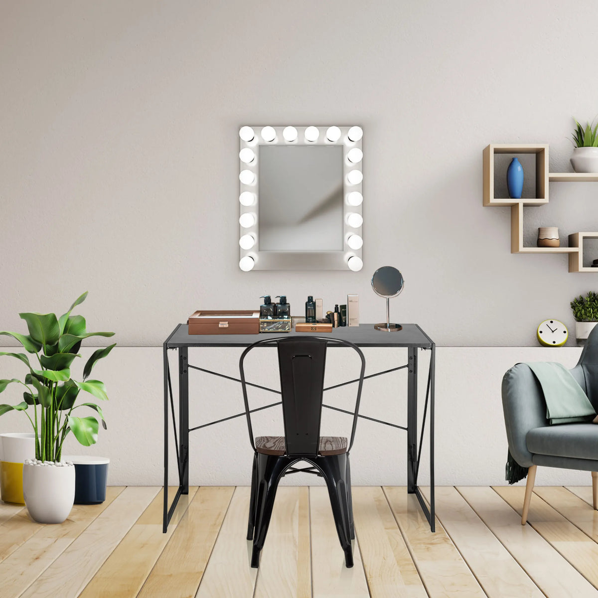 Bureau pliant EASY UP MULTI en noir avec dimensions de 100 x 50 cm de hjh OFFICE