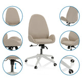 Siège de bureau à domicile AVEA I en beige avec vérin à gaz et pied à roulettes de hjh OFFICE