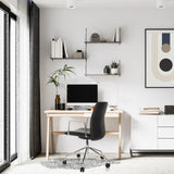 Siège de direction de luxe VEMONA 30 en noir avec accoudoirs et roulettes à un bureau de hjh OFFICE