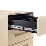 Tiroir ouvert avec glissière télescopique du caisson sur roulettes COLOR PLUS I en beige de hjh OFFICE
