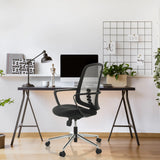 Siège de bureau à domicile SEDIOLO B noir avec dossier en maille et accoudoirs de hjh OFFICE