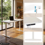 Bureau réglable en hauteur électriquement STAND PRO blanc effet marbre de hjh OFFICE (image générée par IA)