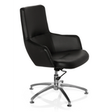 Fauteuil de salon SHAKE 300 noir avec rembourrage et piétement étoile brillant de hjh OFFICE – vue à 360° (vue de trois quarts avant 60°)