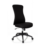 Siège de bureau de qualité professionnelle OFFICE XT noir avec piètement et cinq roulettes de hjh OFFICE – vue à 360° (vue de trois quarts avant 40°)