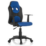 Kinderdrehstuhl KID GAME AL in Schwarz-Blau mit zwei Armlehnen und Rollen von hjh OFFICE