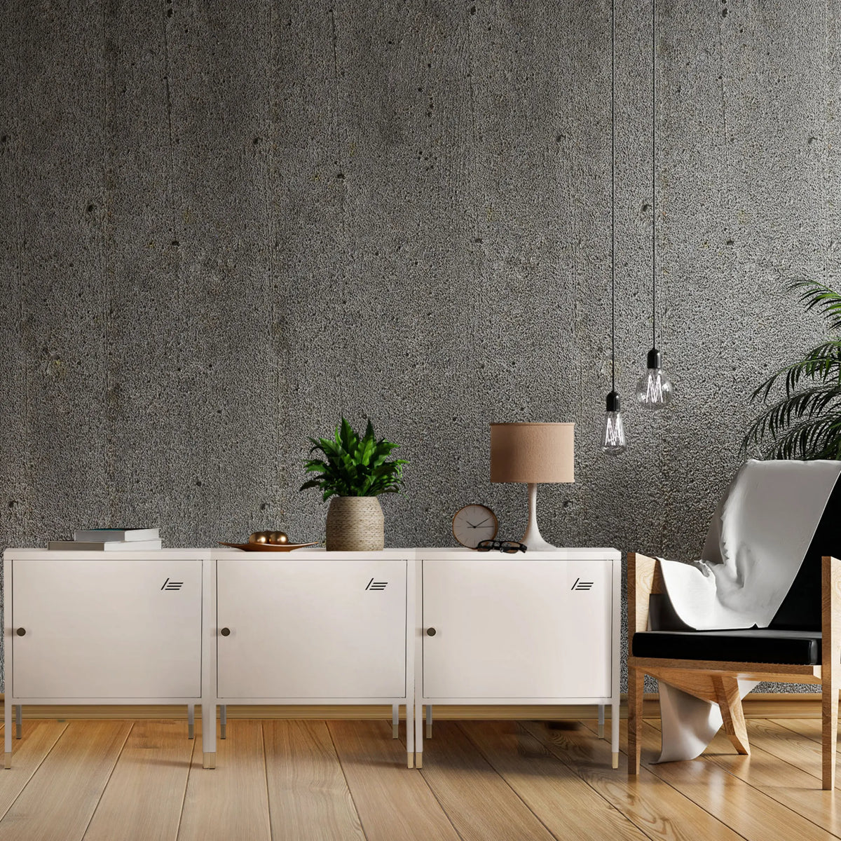 Armoire de bureau blanche UMEO avec trois portes et des pieds fins de hjh OFFICE