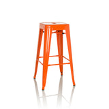 Tabouret de bar VANTAGGIO HIGH orange avec quatre pieds et repose-pieds intégrés de hjh OFFICE – vue à 360° (vue de profil 105°)