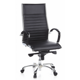 Siège de direction de qualité professionnelle PARMA 20 noir en cuir piqué avec base à cinq roulettes de hjh OFFICE – vue à 360° (vue de face 20°)