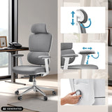 Siège de bureau de qualité professionnelle Ergomy WF 2 avec appui-tête et accoudoirs réglables de hjh OFFICE (image générée par IA)