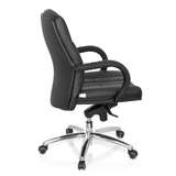 Siège pivotant XXL G 100 noir avec rembourrage capitonné et piètement à cinq roulettes de hjh OFFICE – vue à 360° (vue de profil 100°)