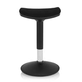 Siège assis-debout BALANCE SIT I B noir avec assise incurvée et pied rond de hjh OFFICE – vue à 360° (vue de face 0°)