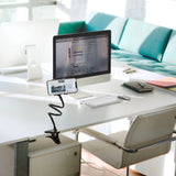 Support de téléphone portable & tablette FLEXMOBI noir avec col de cygne flexible et pince de table de hjh OFFICE