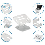 Support pour ordinateur portable LAPTOP STAND argenté avec ouvertures de ventilation et différents niveaux de réglage de hjh OFFICE