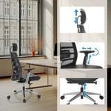 Appuie-tête, accoudoirs et hauteur d'assise réglables du Siège de bureau haut de gamme SPINIO ELITE L de hjh OFFICE