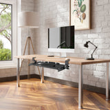 Plateau pour clavier noir VM-KB sous un plateau de bureau en bois de hjh OFFICE