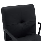 Rembourrage en similicuir noir du dossier de la chaise rembourrée Lifea Flex de hjh LIVING