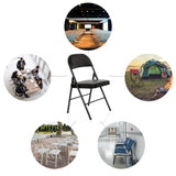 Chaise pliante TUDELA H noire avec revêtement en similicuir et structure métallique de hjh OFFICE