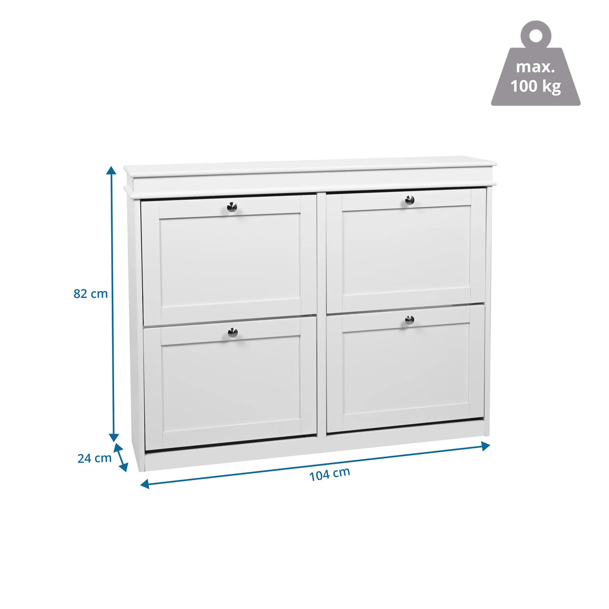 Dessin coté de l'Armoire à chaussures Estha 40 de 104 × 82 cm de hjh LIVING