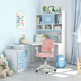 Chaise pivotante pour des enfants KID ERGOLINO W rose avec accoudoirs et piètement blanc de hjh OFFICE