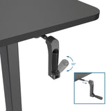 Mécanisme de manivelle pour le réglage en hauteur du Bureau assis-debout STAND CR avec fonction de rotation à 90° de hjh OFFICE