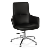 Fauteuil de salon SHAKE 300 noir avec rembourrage et piétement étoile brillant de hjh OFFICE – vue à 360° (vue de face 20°)