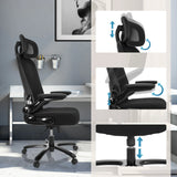 Possibilités de réglage de l'appui-tête, des accoudoirs et de la hauteur d'assise du Siège pivotant XXL INSTRUCTOR SW I PRO de hjh OFFICE