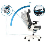 Dossier réglable avec position à 90° du Siège de bureau haut de gamme GENIDIA PRO WHITE de hjh OFFICE