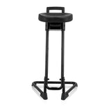Siège assis-debout TOP WORK 32 noir avec assise rembourrée et piètement en U de hjh OFFICE – vue à 360° (vue de face 0°)
