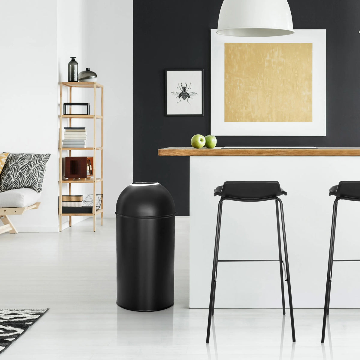 Poubelle noire CLEAN OR 50 d'une capacité de 50 litres de hjh OFFICE
