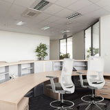 Deux chaises de comptoir grises ASPEN WORK W avec dossiers et accoudoirs blancs de hjh OFFICE
