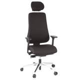 Siège de bureau de qualité professionnelle PRO-TEC 400 noir avec appui-tête, accoudoirs et base à roulettes de hjh OFFICE – vue à 360° (vue de face 20°)