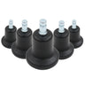 Cinq patins de chaise noirs 5 x STAND Nr. 10 avec goujons filetés argentés de hjh OFFICE
