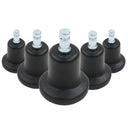 Cinq patins de chaise noirs 5 x STAND Nr. 10 avec goujons filetés argentés de hjh OFFICE