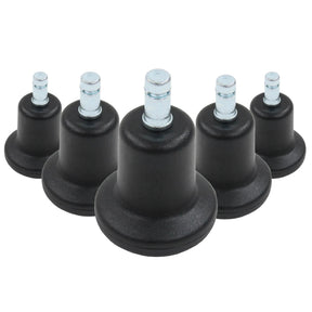 Cinq patins de chaise noirs 5 x STAND Nr. 10 avec goujons filetés argentés de hjh OFFICE
