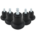 Cinq patins de chaise noirs 5 x STAND Nr. 11 avec des clous métalliques argentés de hjh OFFICE