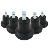 Cinq patins de chaise noirs 5 x STAND Nr. 11 avec des clous métalliques argentés de hjh OFFICE