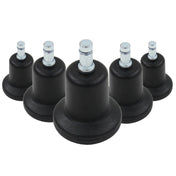 Cinq patins de chaise noirs 5 x STAND Nr. 11 avec des clous métalliques argentés de hjh OFFICE