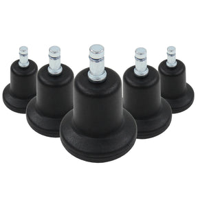 Cinq patins de chaise noirs 5 x STAND Nr. 11 avec des clous métalliques argentés de hjh OFFICE