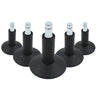 Cinq Patins de chaise noirs 5 x STAND Nr. 12 avec tige filetée métallique pour tous types de sols de hjh OFFICE
