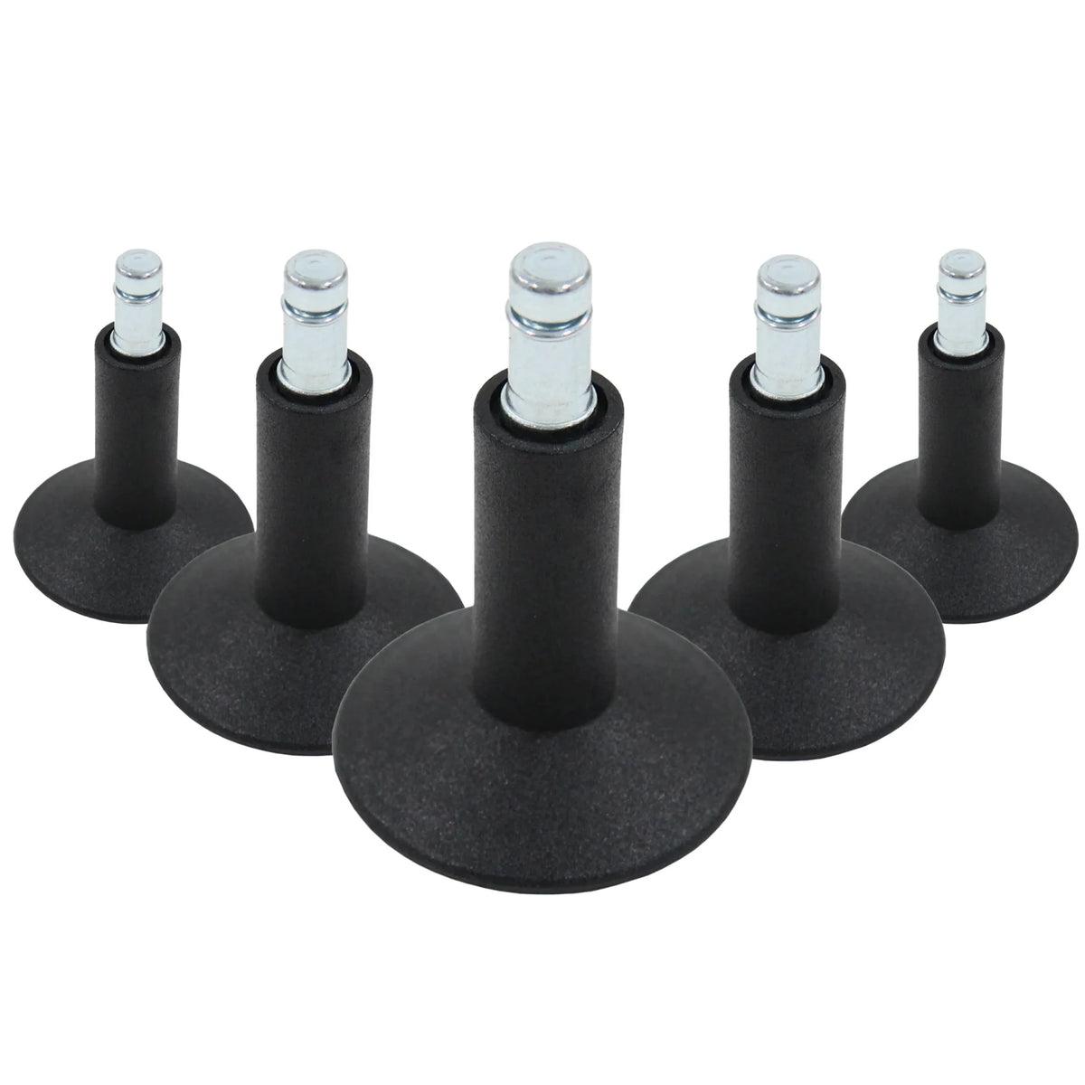 Cinq Patins de chaise noirs 5 x STAND Nr. 12 avec tige filetée métallique pour tous types de sols de hjh OFFICE
