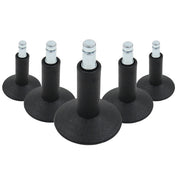 Cinq Patins de chaise noirs 5 x STAND Nr. 12 avec tige filetée métallique pour tous types de sols de hjh OFFICE