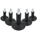 Cinq Patins de chaise noirs 5 x STAND Nr. 12 avec tige filetée métallique pour tous types de sols de hjh OFFICE