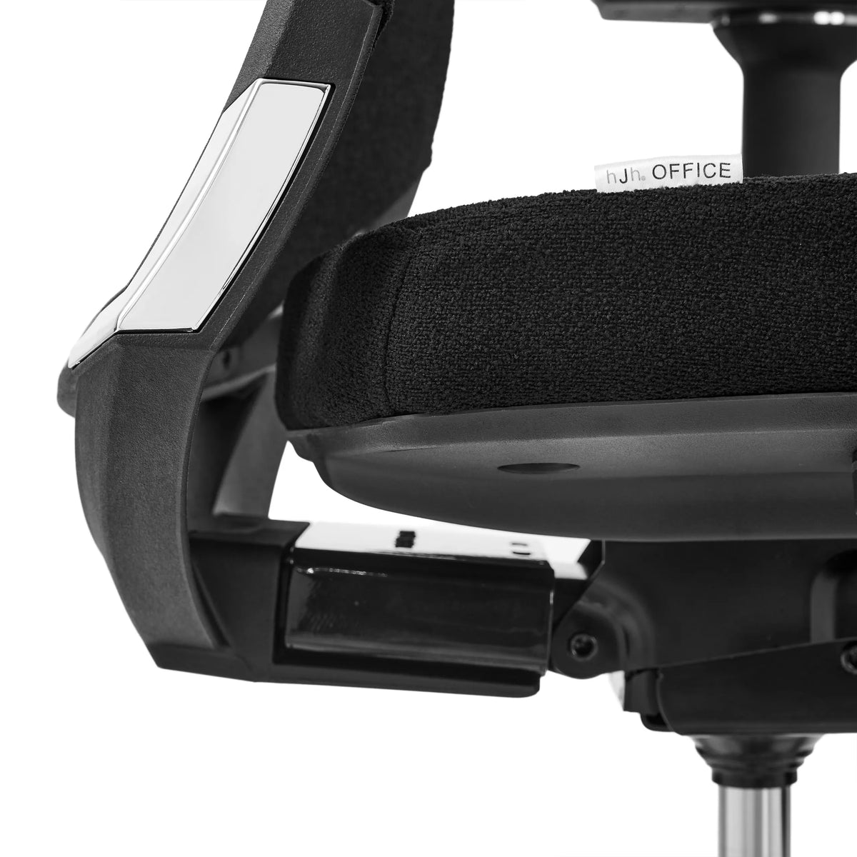 Assise avec revêtement en tissu noir et piètement du Siège de bureau de qualité professionnelle PORTO MAX HIGH I de hjh OFFICE