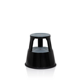 Tabouret marchepied noir TIO-M II à deux marches et surfaces antidérapantes de hjh OFFICE – vue à 360° (vue de face 0°)