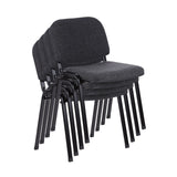 Chaises à quatre pieds empilables XT 600 SW en anthracite avec structure en métal noir de hjh OFFICE