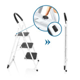 Bouton de sécurité pour replier l'Échelle pliante SOLID W2 en blanc de hjh OFFICE