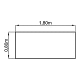 Dessin technique du bureau MEGA 19 S de 1,80 x 0,80 m de hjh OFFICE PRO