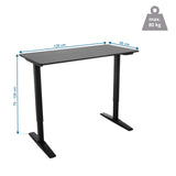 Dessin dimensionnel du Bureau réglable en hauteur électriquement STAND CARBON de 120 × 60 cm de hjh OFFICE