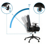 Dossier réglable avec inclinaison à 90 degrés et accoudoirs 3D du Siège de bureau de qualité professionnelle LAVITA de hjh OFFICE